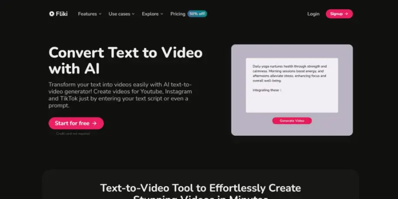 The Rise Of AI Content Creation: Transforming Digital Media With Smart Tools 10 A screenshot of Fliki AIs Text to Video home page 1