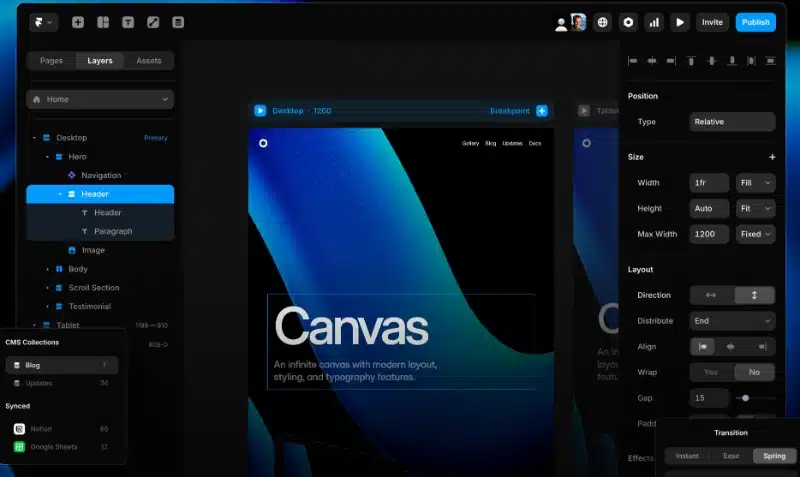 framer screenshot image